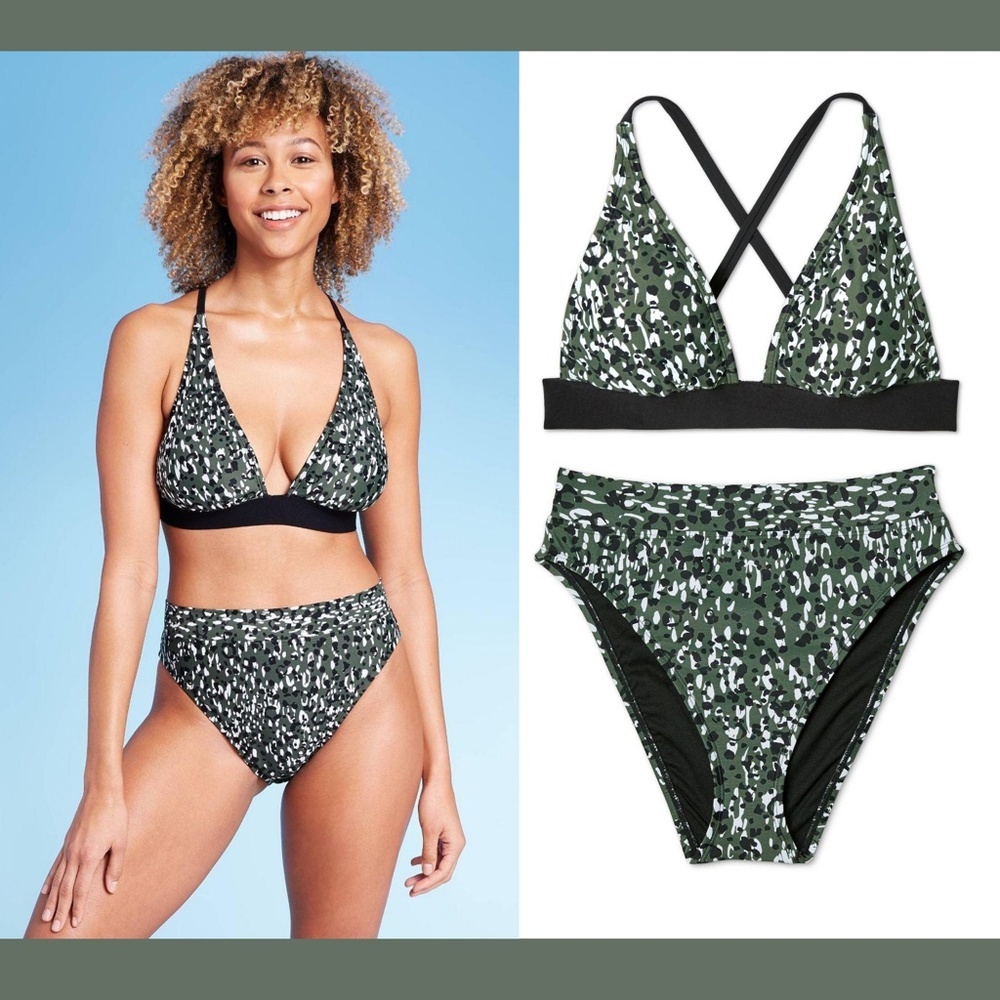 NEW Shade & Shore Bikini Top [ M ] + High Waist Bikini Bottoms SET [‎ Small ]